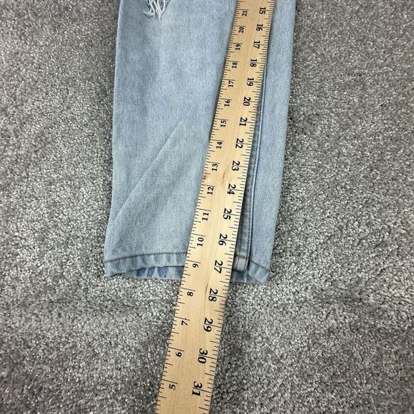Eddie Bauer Jeans Womens 10 Petite Relaxed Straight Distressed Light Blue Denim - Picture 4 of 9